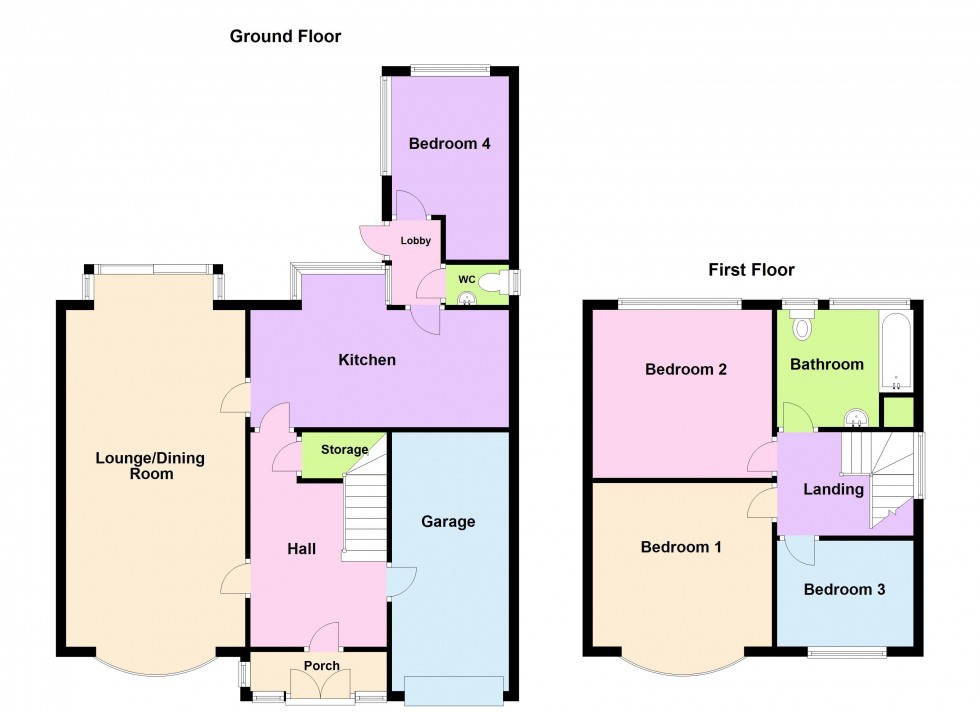 Floorplan for Woodside Road, Walsall