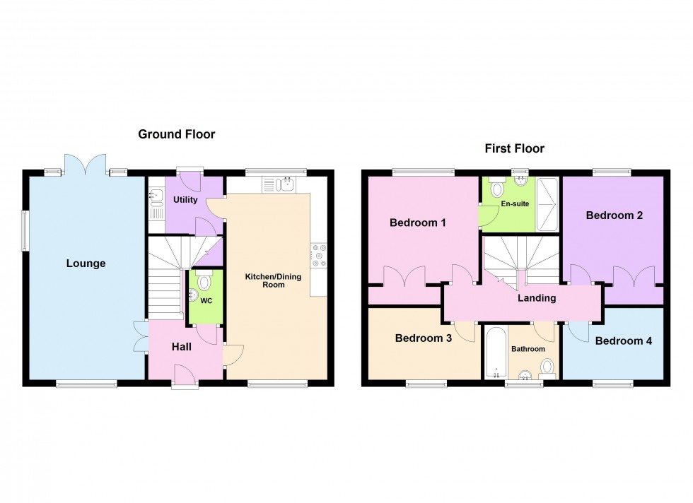 Floorplan for Rosedene Close, Rushall