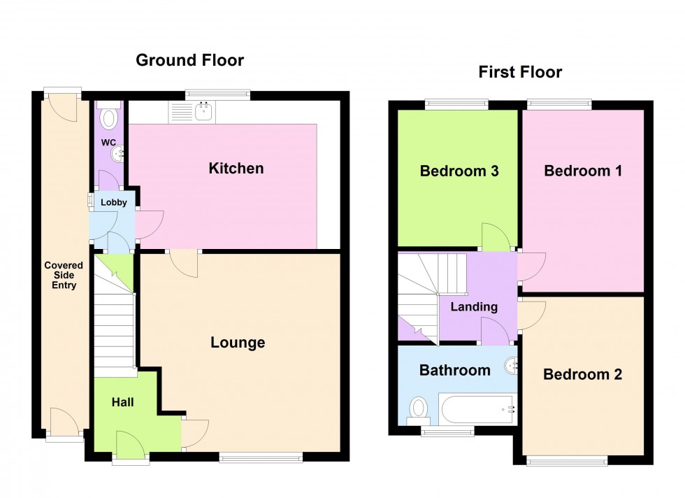 Floorplan for Oswin Road, Coalpool, Walsall