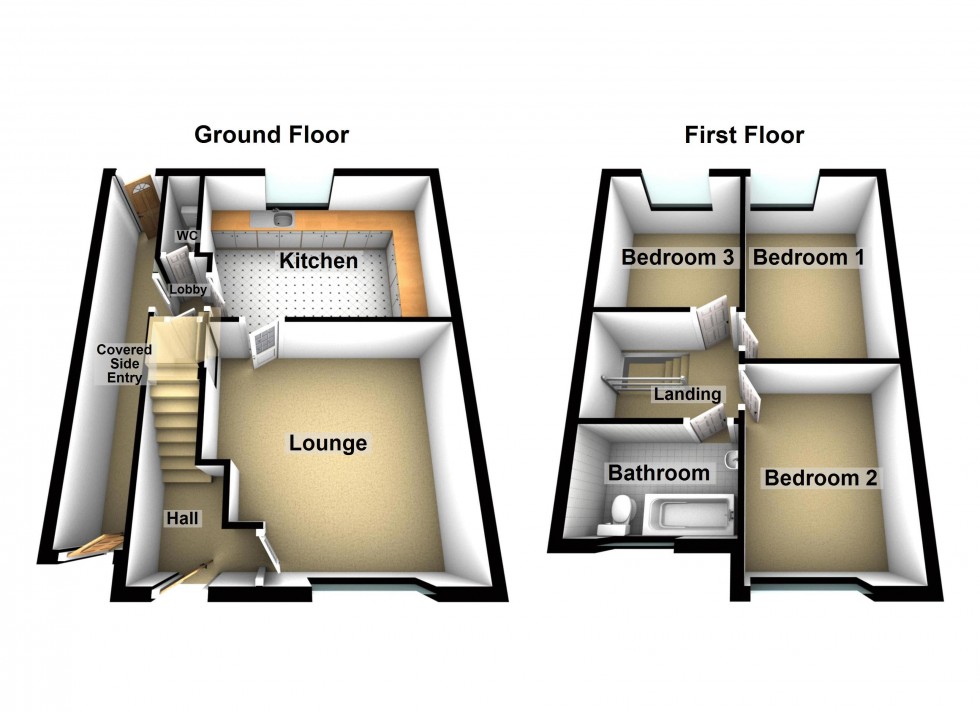 Floorplan for Oswin Road, Coalpool, Walsall