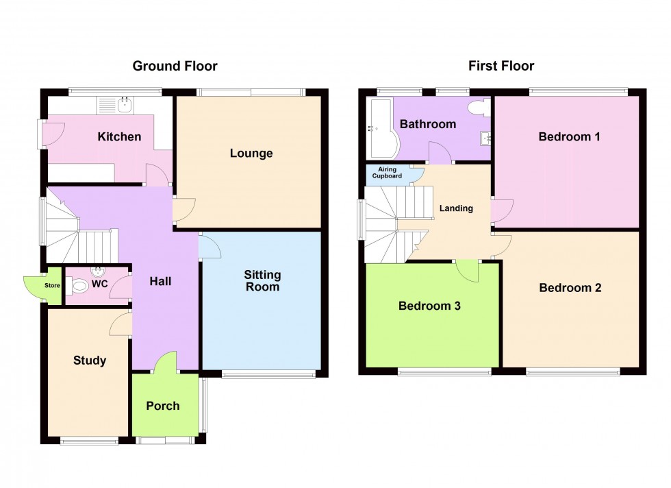 Floorplan for Launceston Close, Walsall