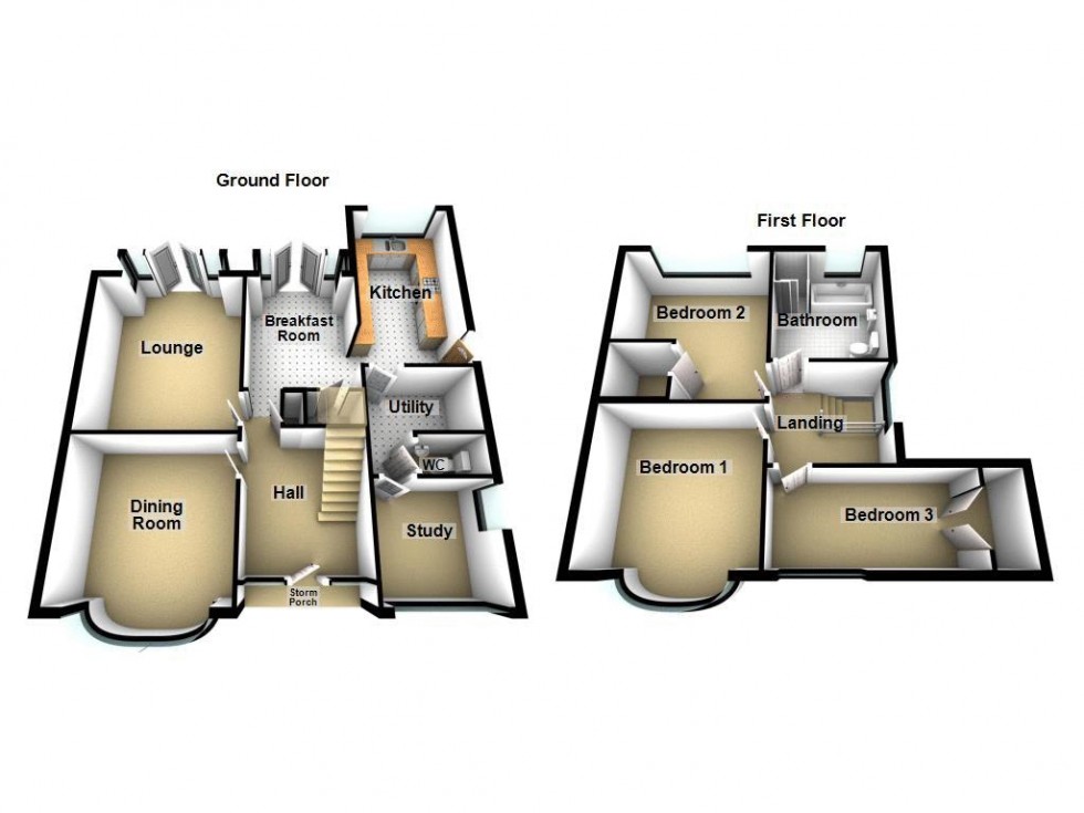 Floorplan for Woodside Close, Walsall